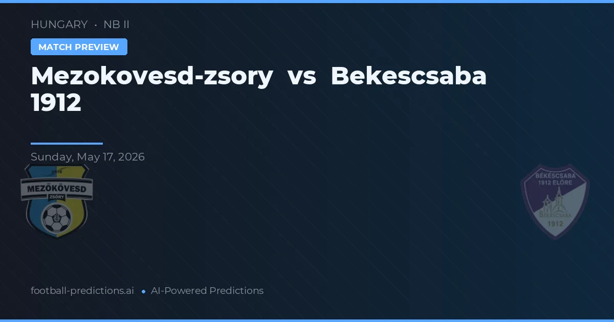 Mezokovesd-Zsóry vs Békéscsaba 1912 — předpověď a náhled zápasu