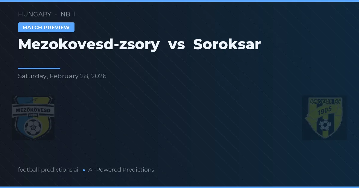 Mezokovesd-Zsóry vs Soroksár — předpověď a náhled zápasu