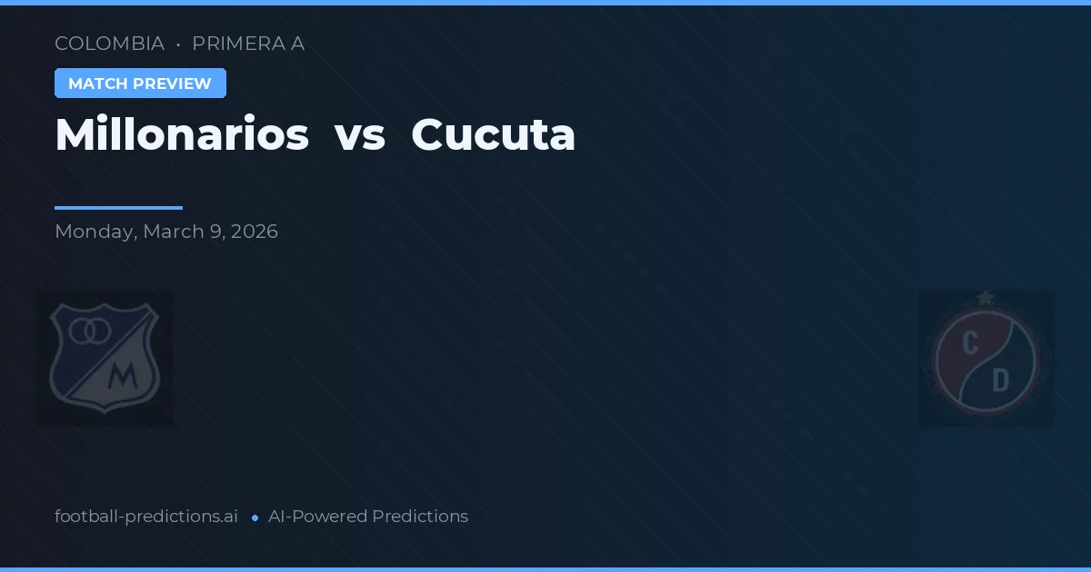 Millonarios vs Cúcuta — předpověď a náhled zápasu