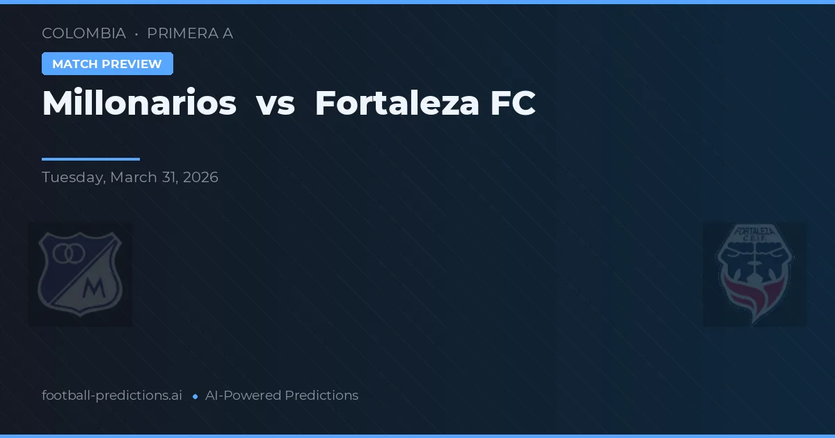 Millonarios vs Fortaleza FC — předpověď a náhled zápasu
