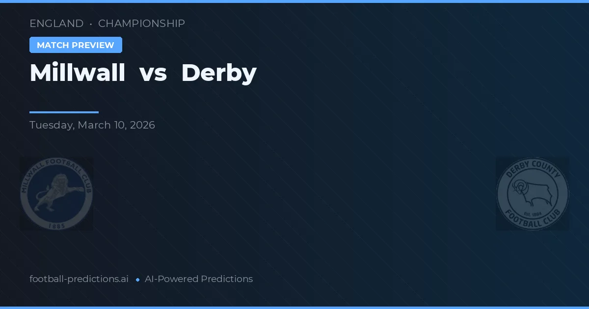Millwall vs Derby — předpověď a náhled zápasu