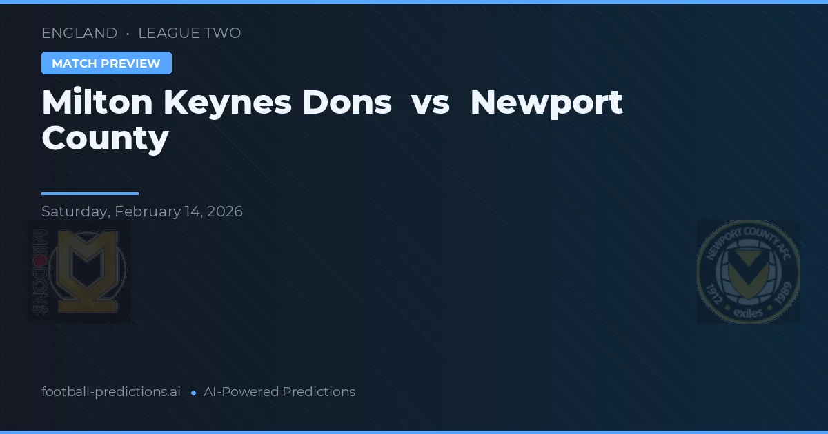 Milton Keynes Dons vs Newport County — předpověď a náhled zápasu