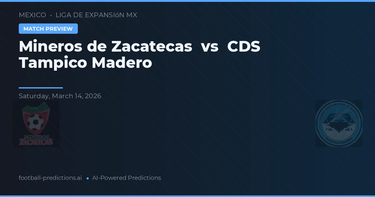 Mineros de Zacatecas vs CDS Tampico Madero — předpověď a náhled zápasu