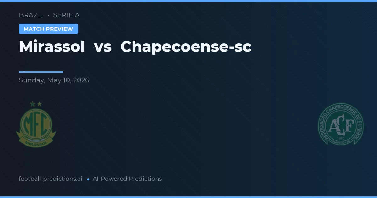 Mirassol vs Chapecoense-sc — předpověď a náhled zápasu