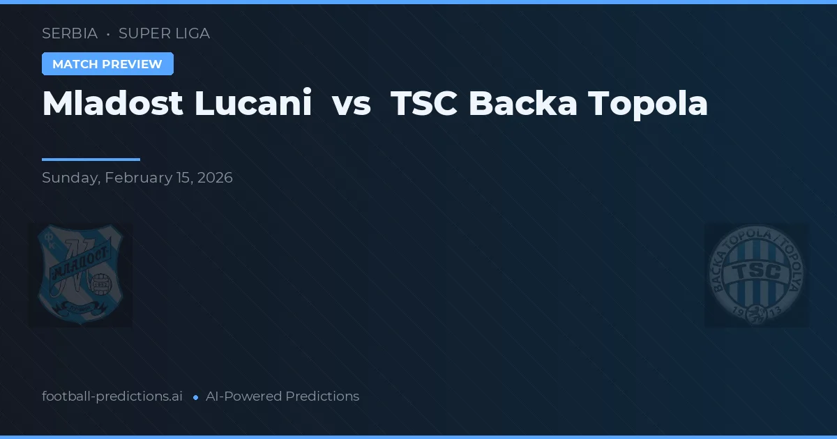 Mladost Lučani vs TSC Bačka Topola — předpověď a náhled zápasu