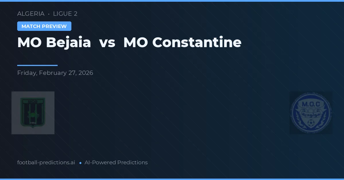 MO Bejaia vs MO Constantine — předpověď a náhled zápasu