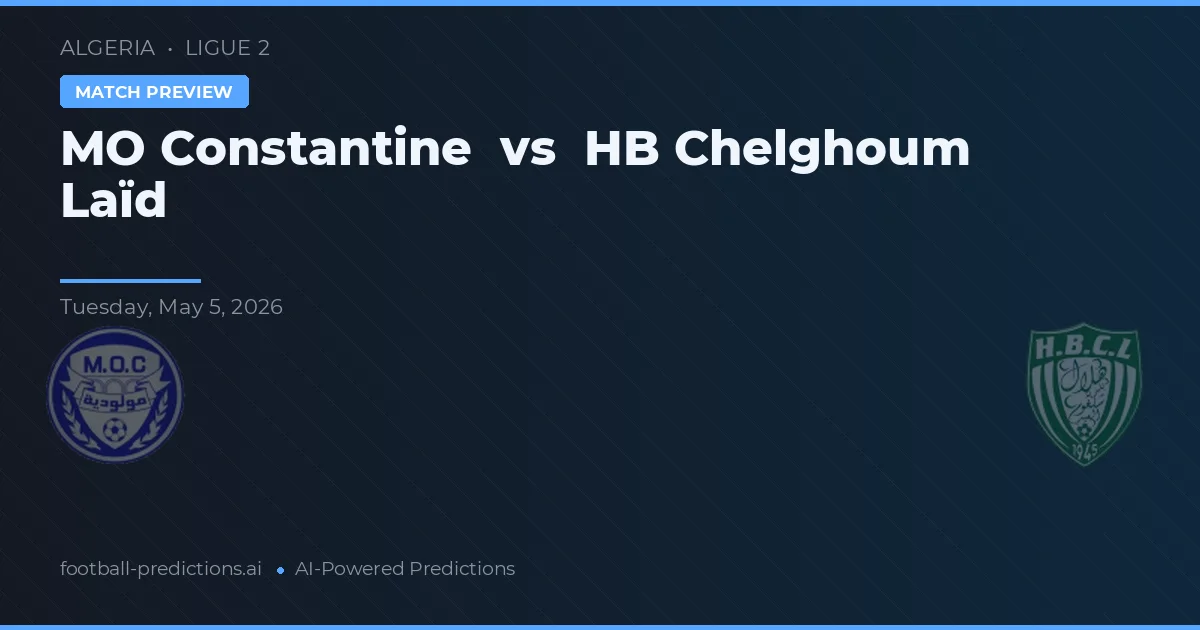 MO Constantine vs HB Chelghoum Laïd — předpověď a náhled zápasu