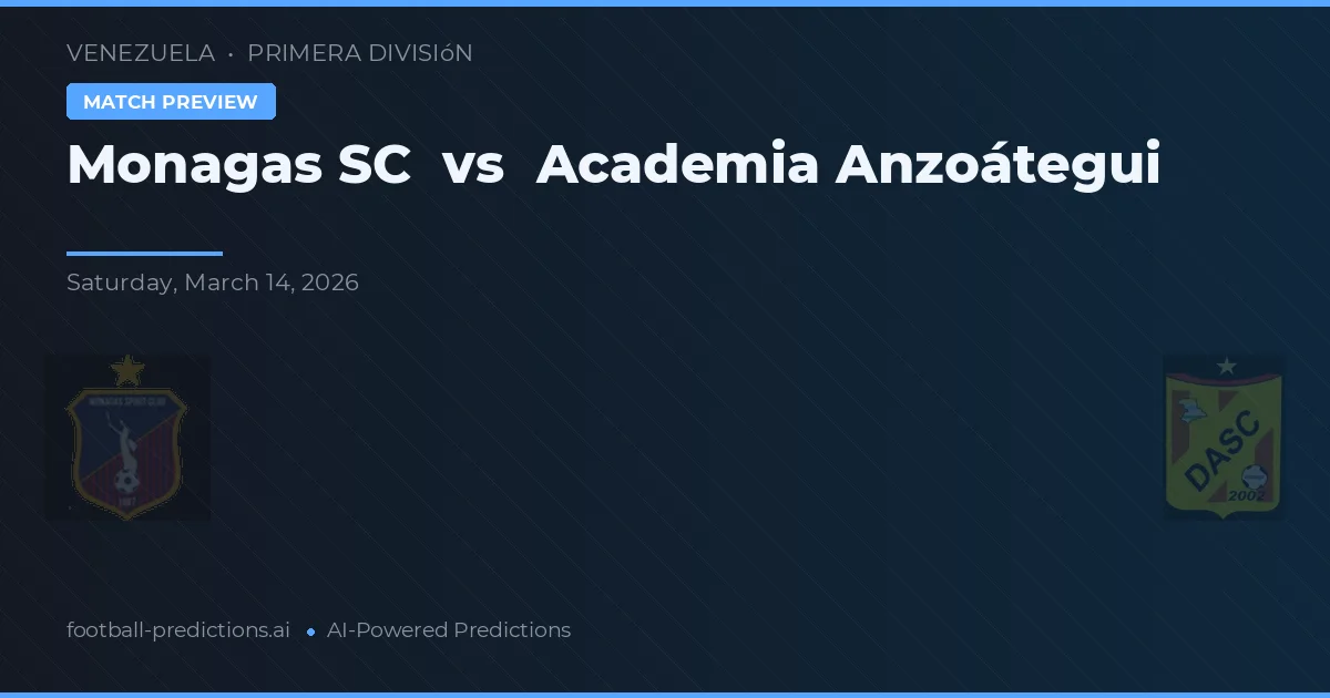 Monagas SC vs Akademie Anzoátegui — předpověď a náhled zápasu