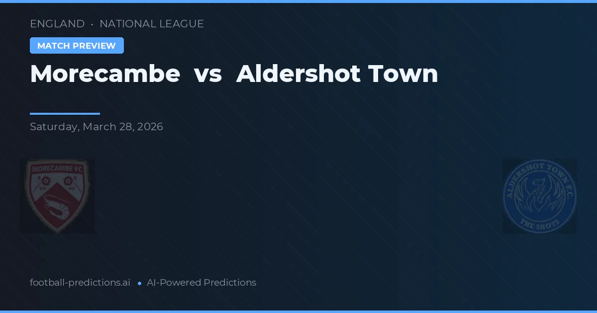 Morecambe vs Aldershot Town — předpověď a náhled zápasu
