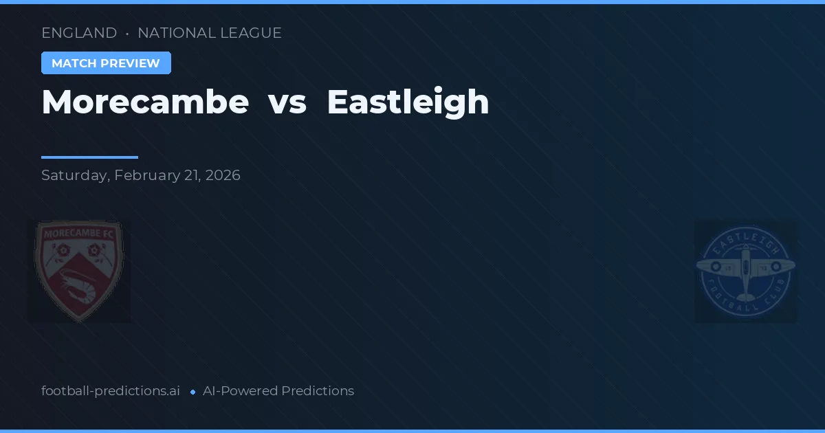 Morecambe vs Eastleigh — předpověď a náhled zápasu