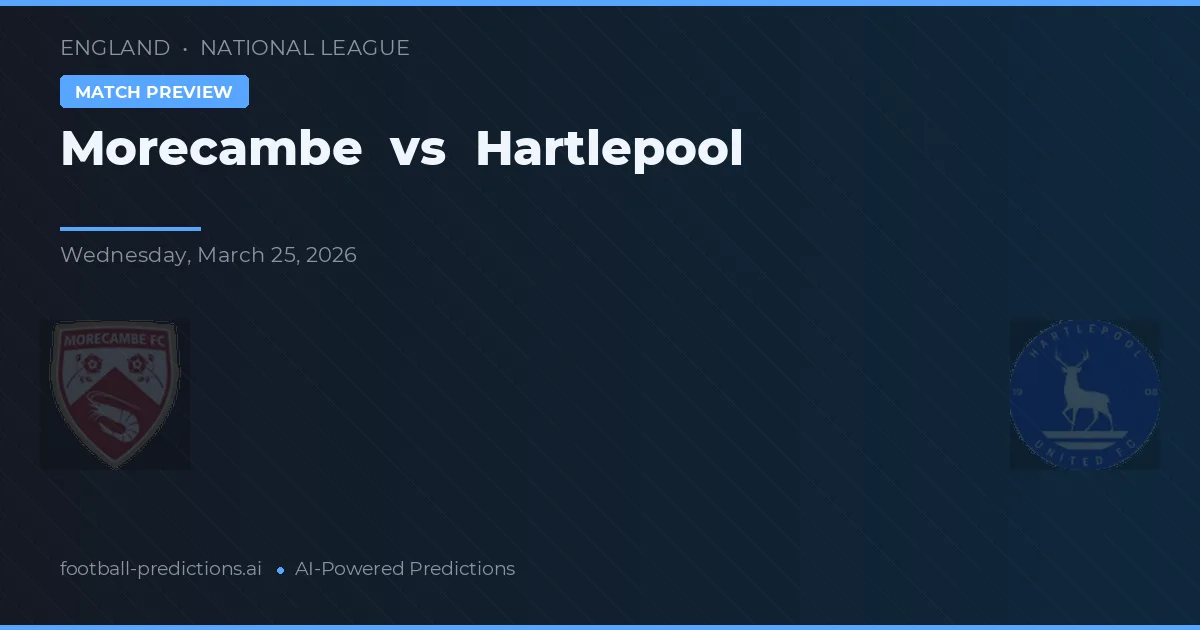 Morecambe vs Hartlepool — předpověď a náhled zápasu