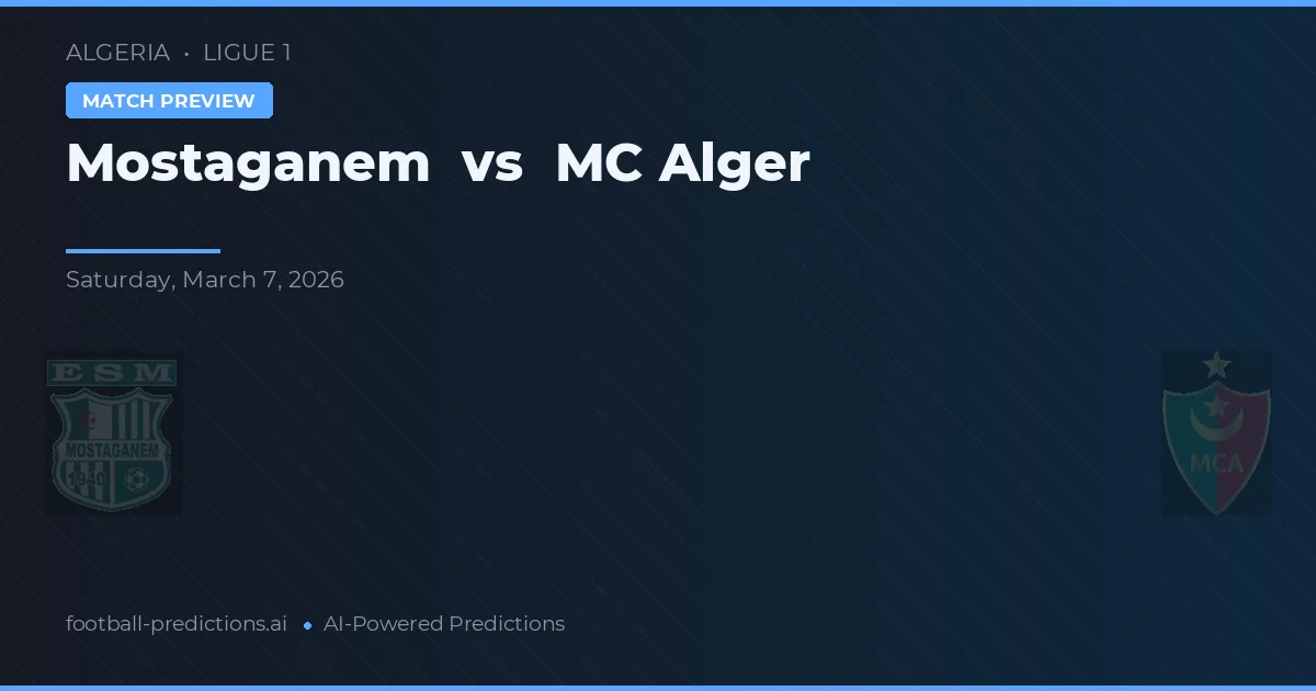 Mostaganem vs MC Alger — předpověď a náhled zápasu