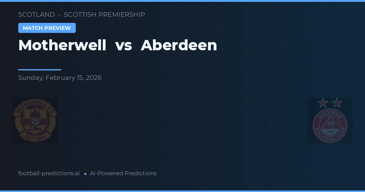 Motherwell vs Aberdeen — předpověď a náhled zápasu