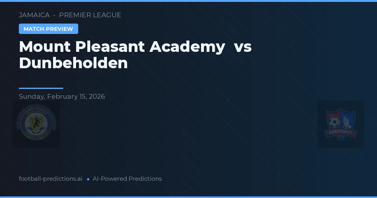 Mount Pleasant Academy vs Dunbeholden — předpověď a náhled zápasu