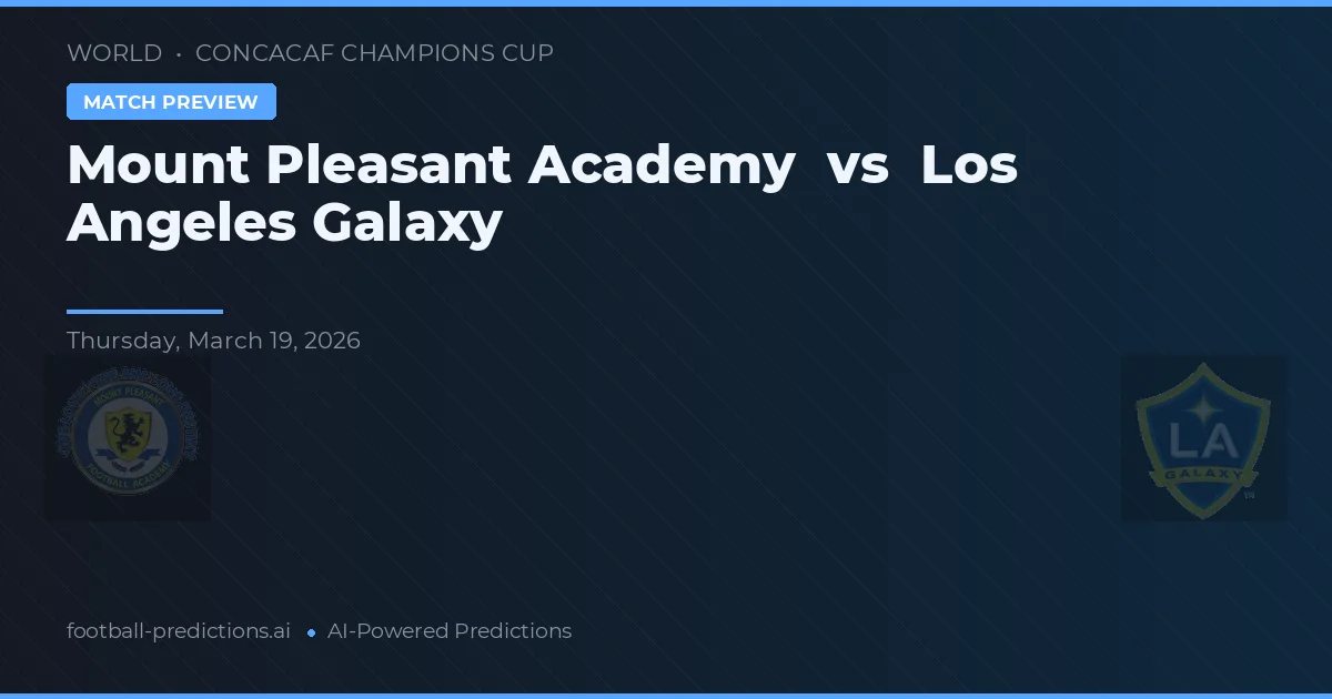 Mount Pleasant Academy vs Los Angeles Galaxy — předpověď a náhled zápasu