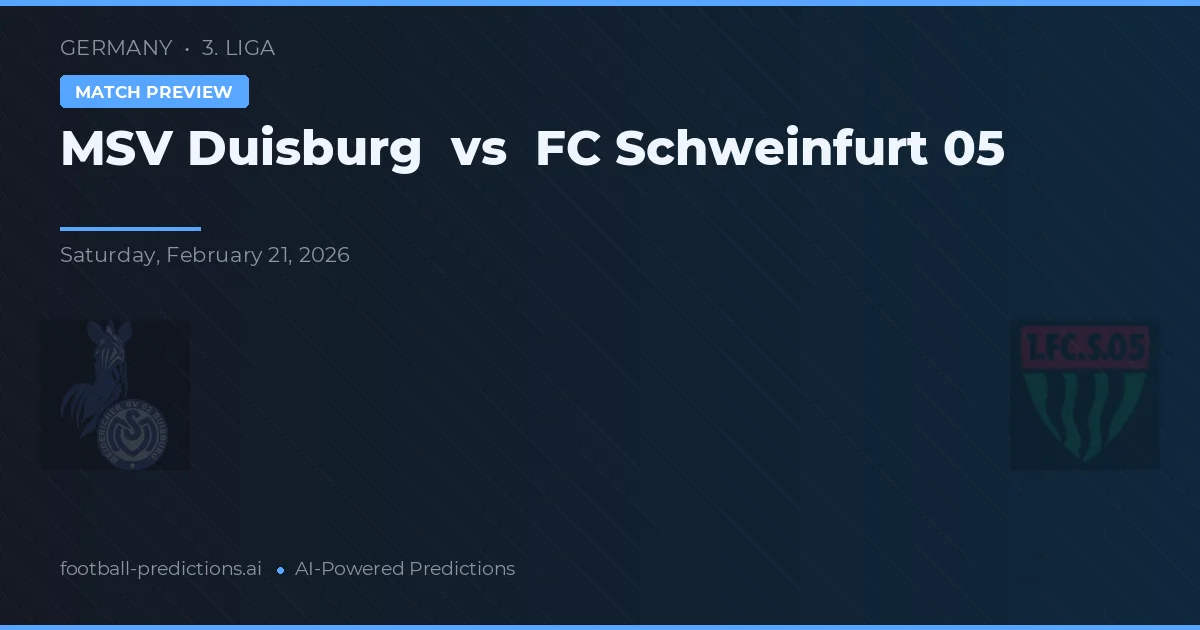 MSV Duisburg vs FC Schweinfurt 05 — předpověď a náhled zápasu