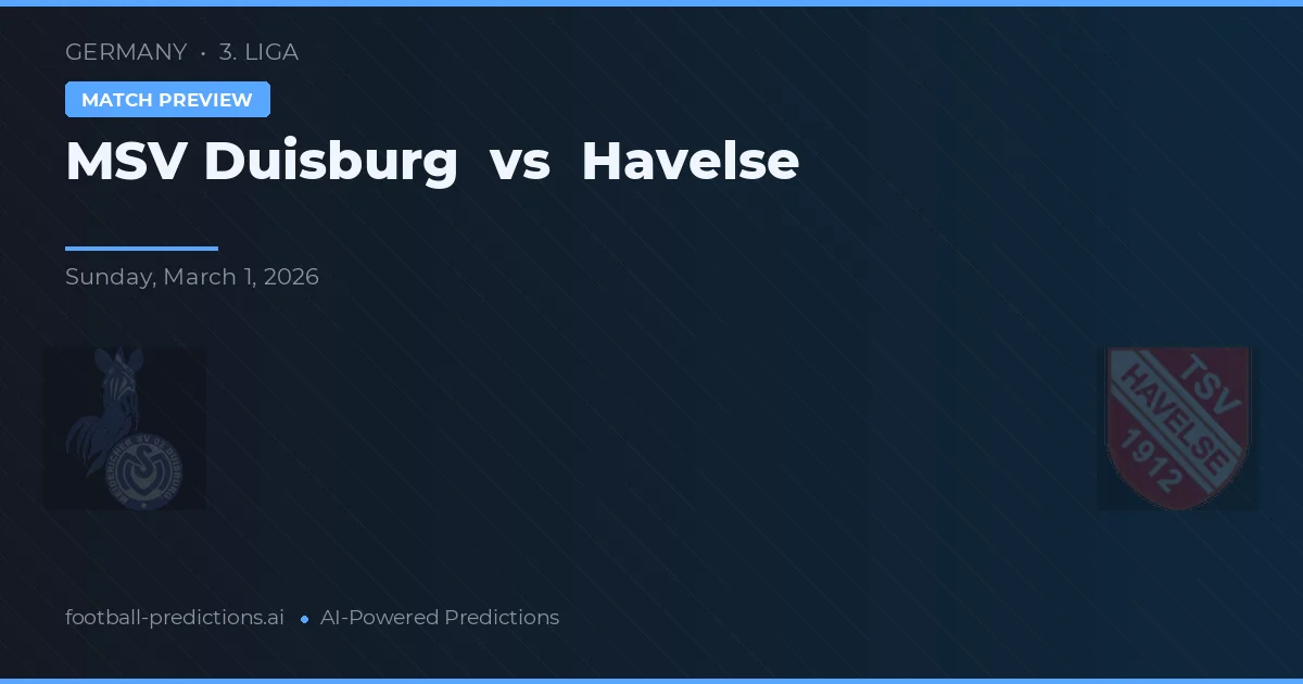 MSV Duisburg vs Havelse — předpověď a náhled zápasu