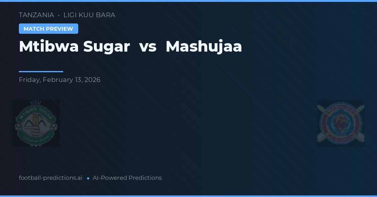 Mtibwa Sugar vs Mashujaa — předpověď a náhled zápasu