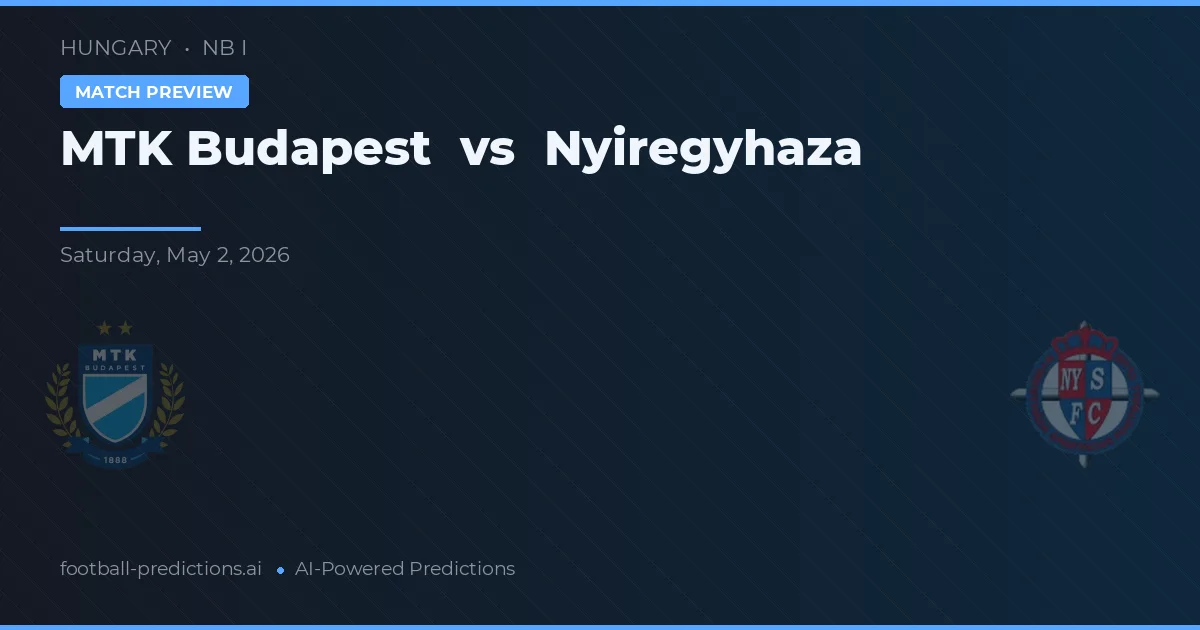 MTK Budapešť vs Nyíregyháza preview