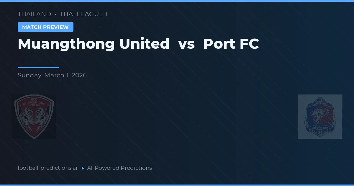 Muangthong United vs Port FC — předpověď a náhled zápasu