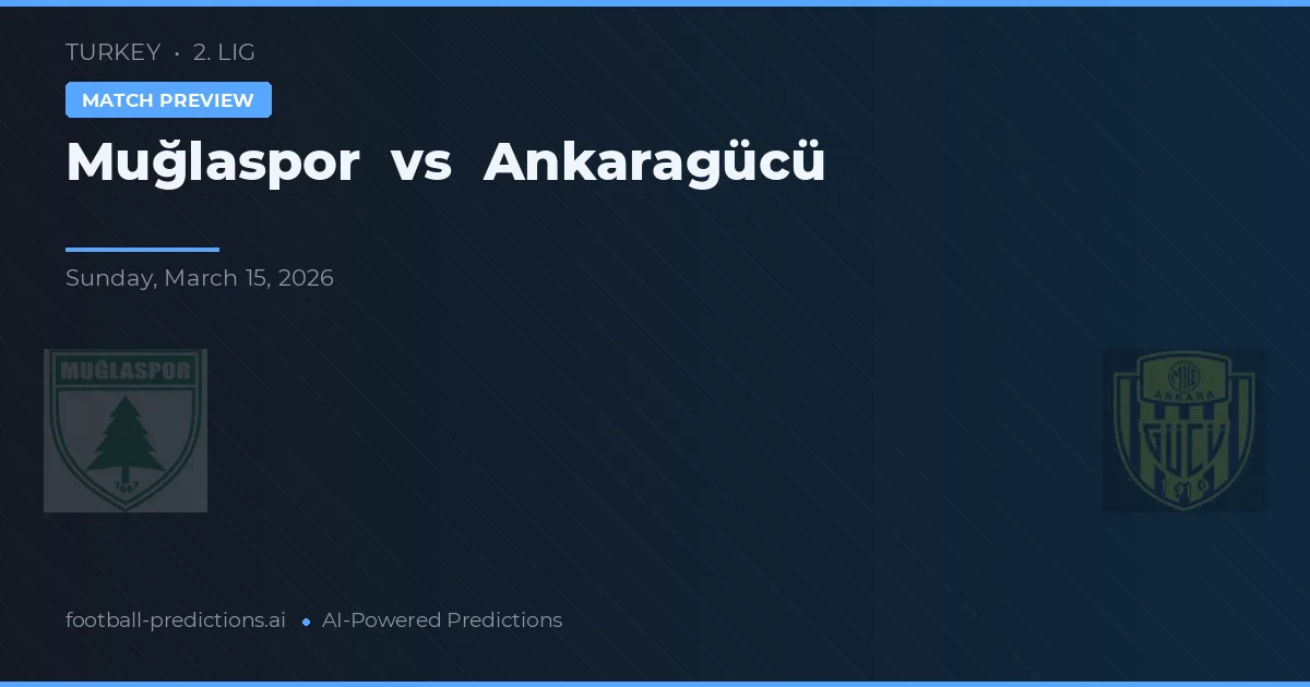 Muğlaspor vs Ankaragücü — předpověď a náhled zápasu