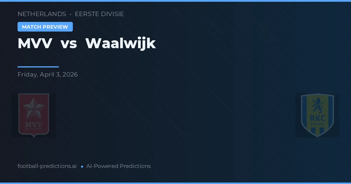 MVV vs Waalwijk — předpověď a náhled zápasu