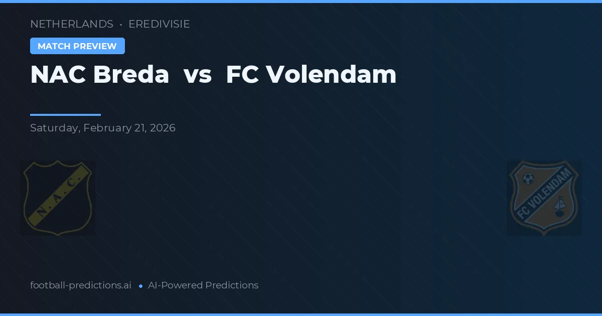NAC Breda vs FC Volendam — předpověď a náhled zápasu