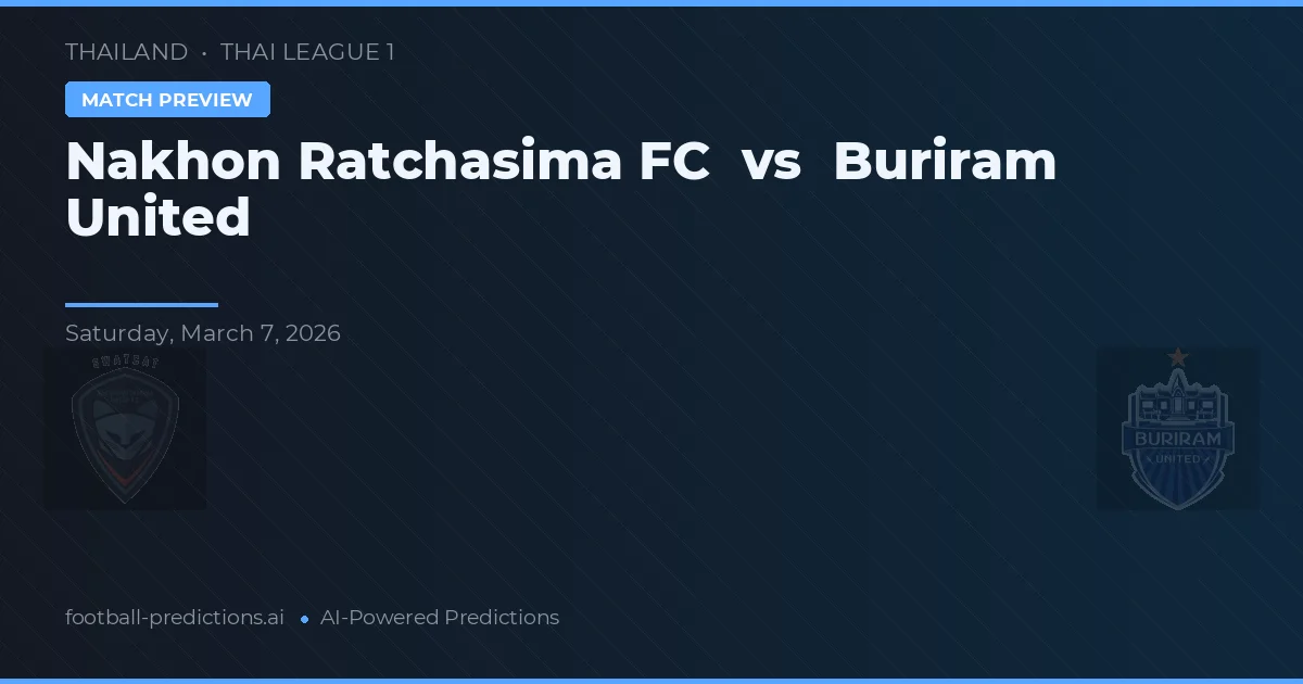 Nakhon Ratchasima FC vs Buriram United — předpověď a náhled zápasu