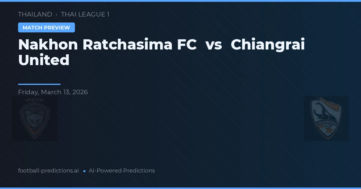 Nakhon Ratchasima FC vs Chiangrai United — předpověď a náhled zápasu