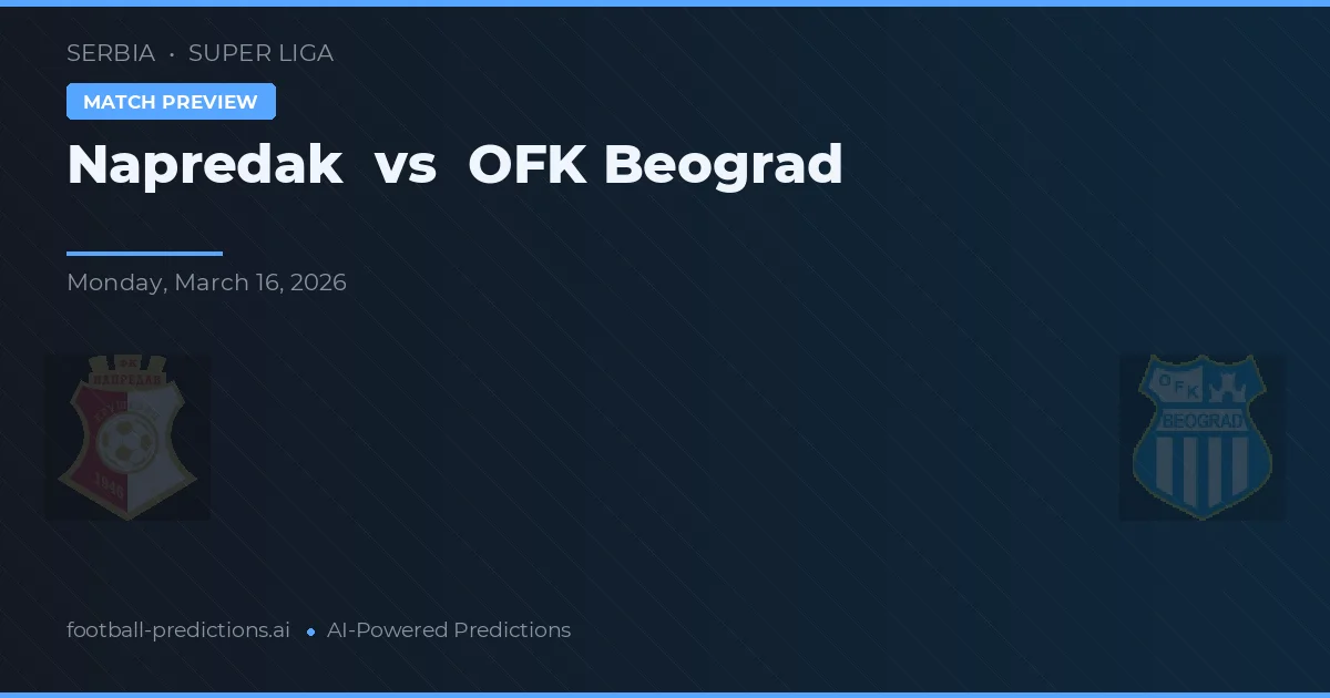 Napredak vs OFK Belgrad — předpověď a náhled zápasu