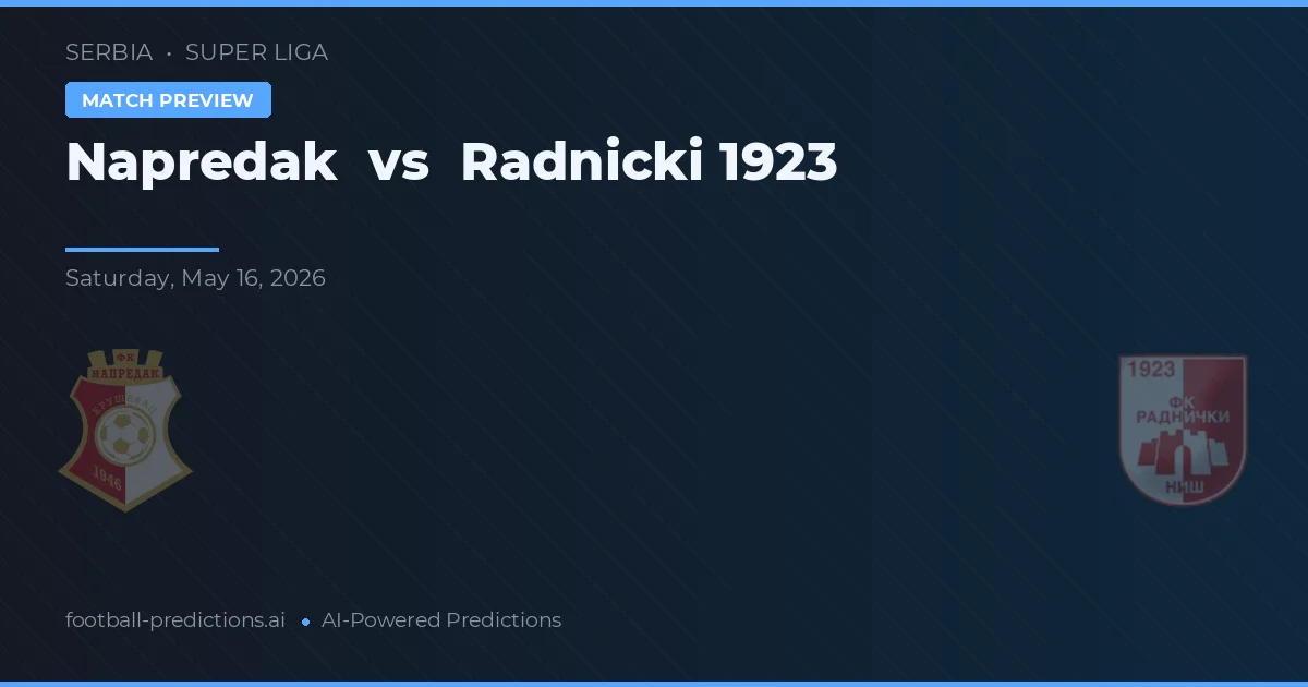 Napredak vs Radnički 1923 — předpověď a náhled zápasu