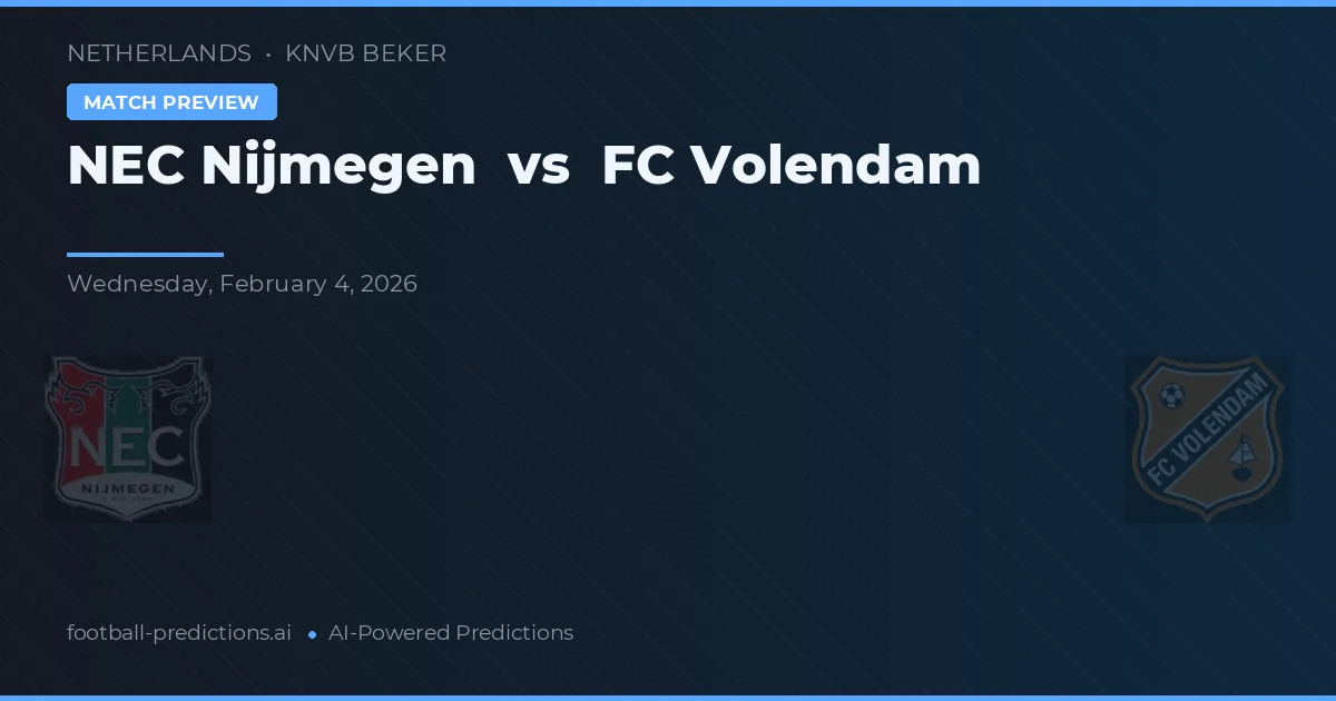 NEC Nijmegen vs FC Volendam — předpověď a náhled zápasu