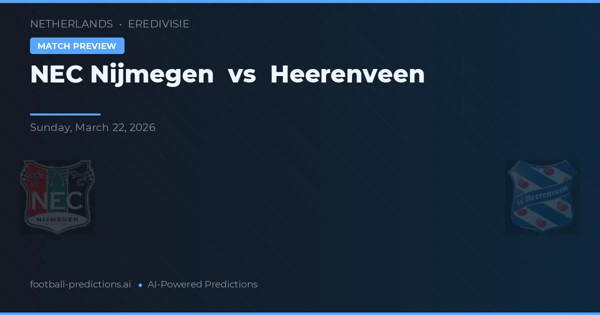 NEC Nijmegen vs Heerenveen — předpověď a náhled zápasu