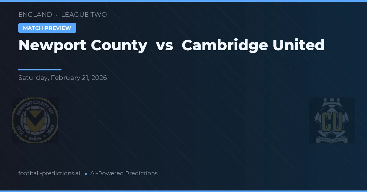 Newport County vs Cambridge United — předpověď a náhled zápasu