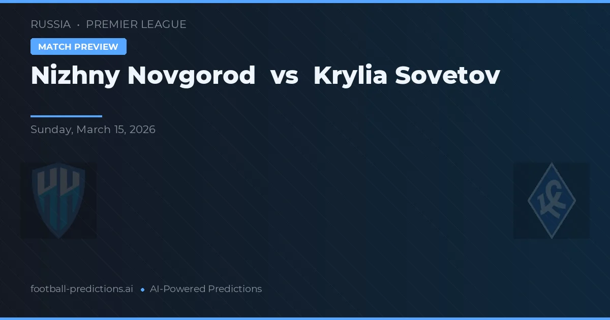 Nizhny Novgorod vs Krylja Sovětov — předpověď a náhled zápasu