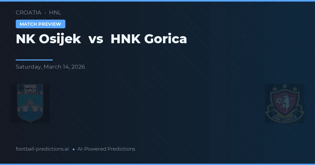 NK Osijek vs HNK Gorica — předpověď a náhled zápasu