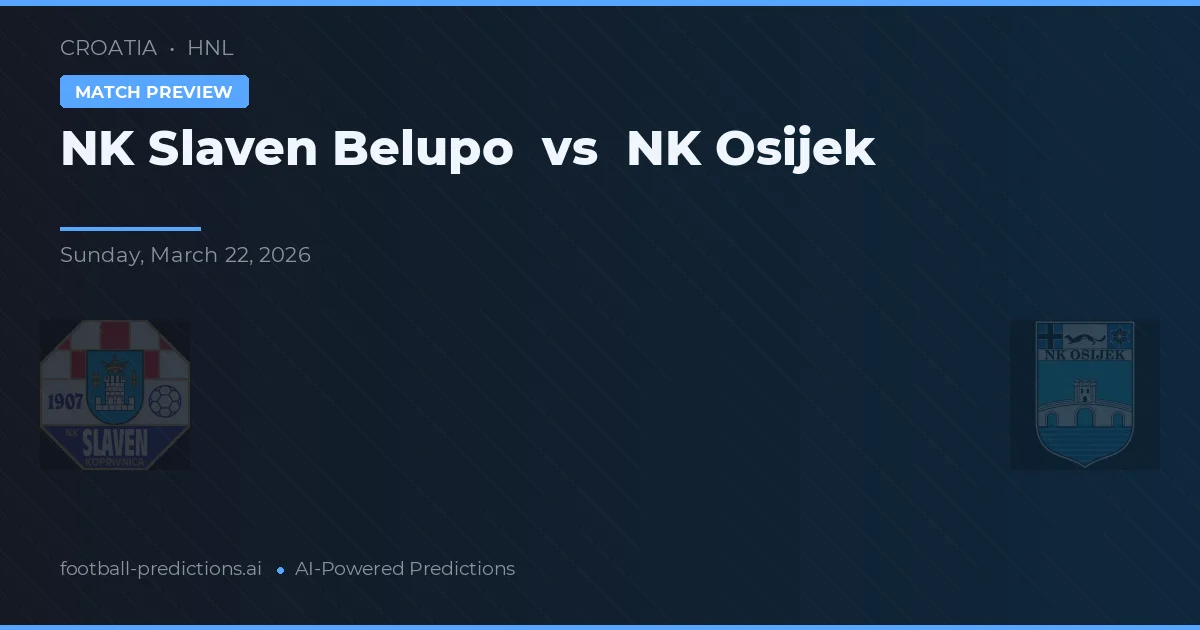 NK Slaven Belupo vs NK Osijek — předpověď a náhled zápasu
