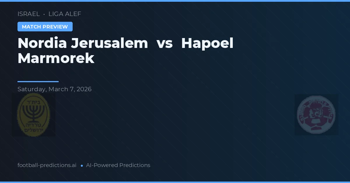 Nordia Jeruzalém vs Hapoel Marmorak — předpověď a náhled zápasu