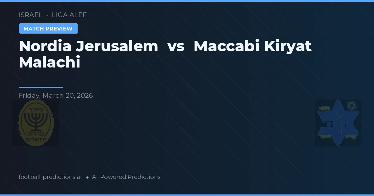 Nordia Jeruzalém vs Maccabi Kiryat Malachi — předpověď a náhled zápasu