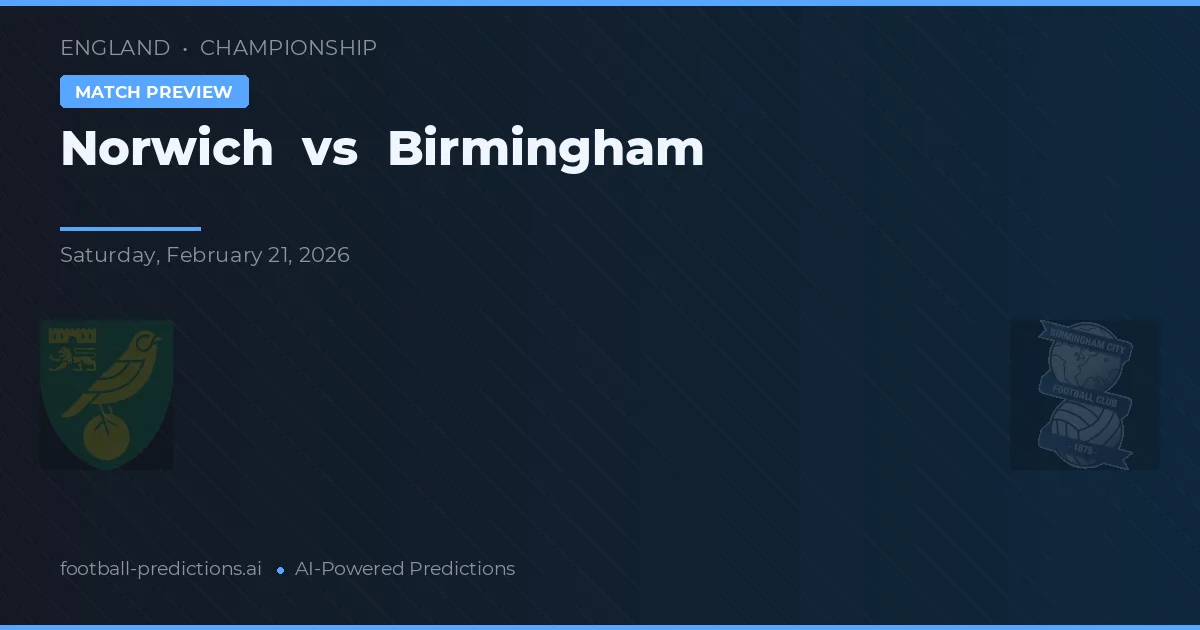 Norwich vs Birmingham — předpověď a náhled zápasu