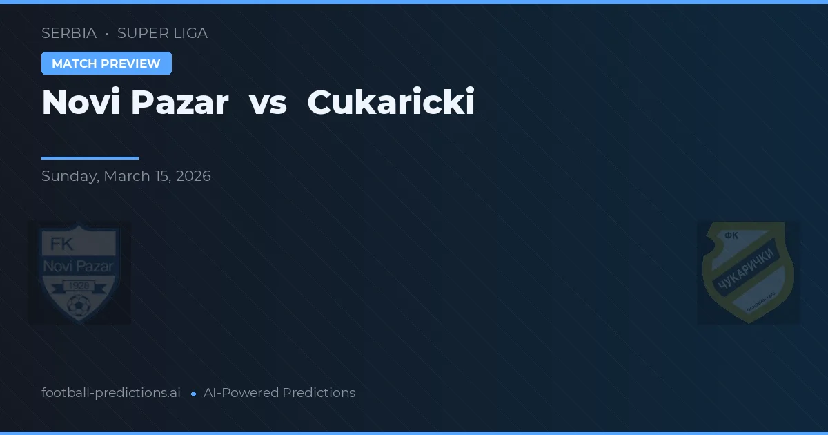 Novi Pazar vs Čukarički — předpověď a náhled zápasu
