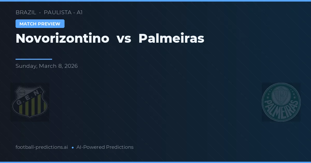 Novorizontino vs Palmeiras — předpověď a náhled zápasu