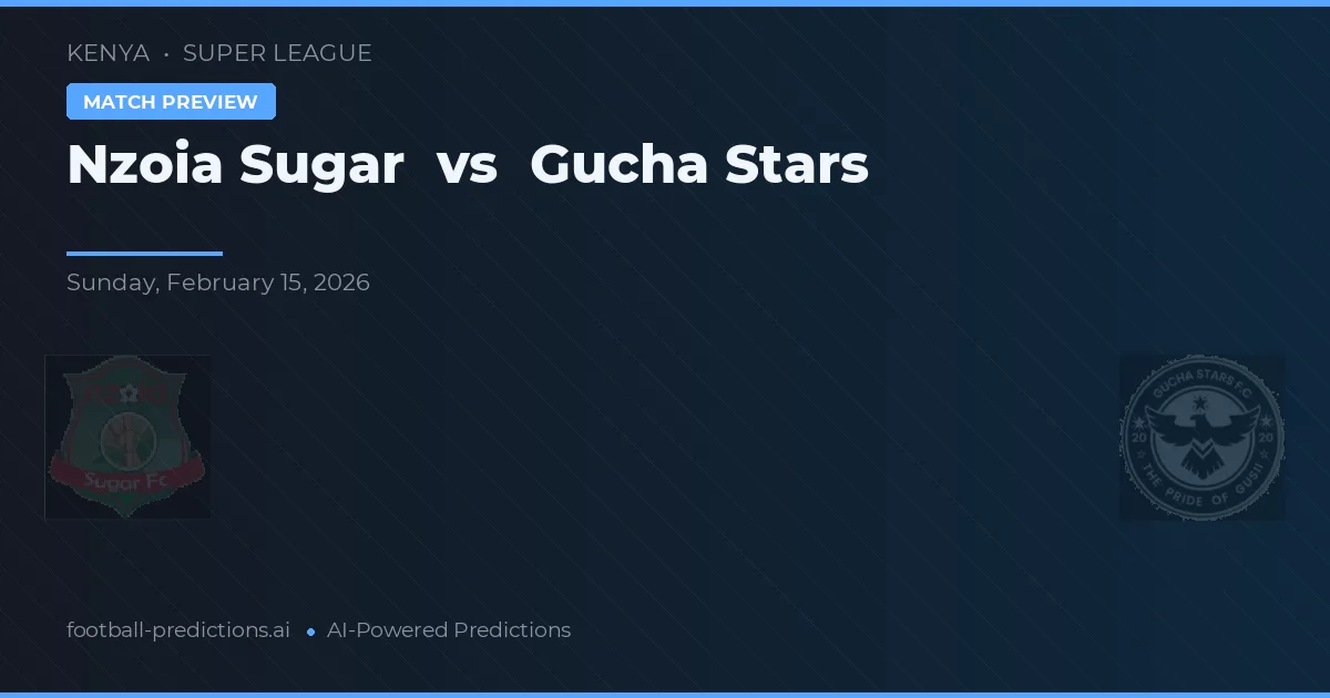 Nzoia Sugar vs Gucha Stars — předpověď a náhled zápasu
