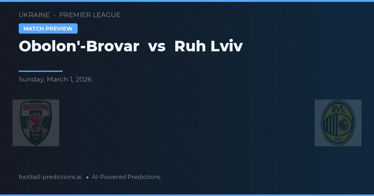 Obolon'-Brovar vs Ruh Lviv — předpověď a náhled zápasu