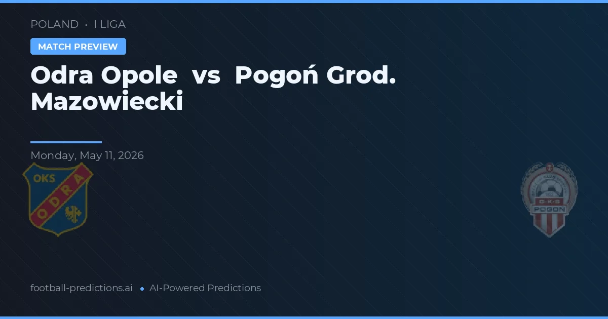 Odra Opole vs Pogoń Grod. Mazowiecki — předpověď a náhled zápasu