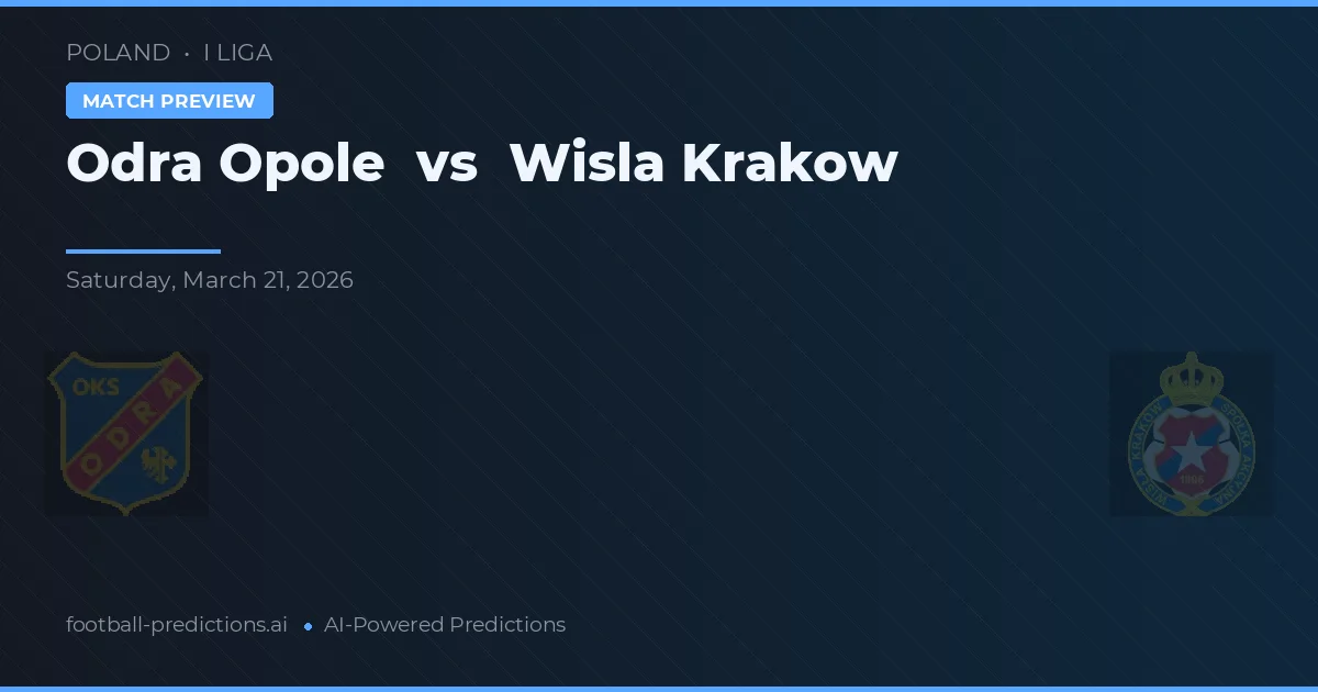 Odra Opole vs Wisła Kraków — předpověď a náhled zápasu