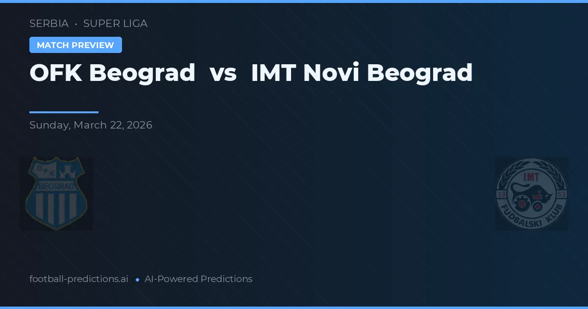 OFK Belgrad vs IMT Novi Beograd — předpověď a náhled zápasu