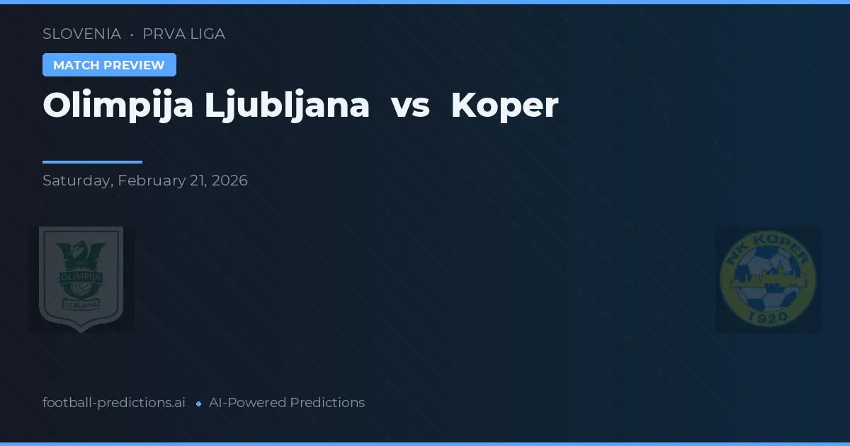 Olimpija Ljubljana vs Koper — předpověď a náhled zápasu