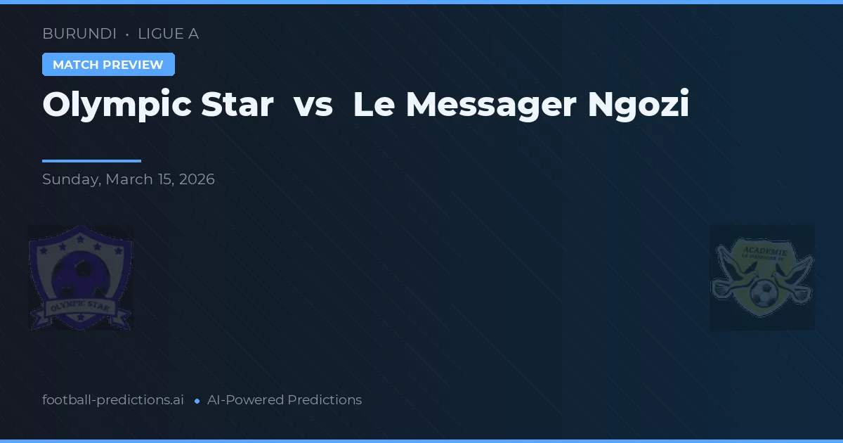 Olympic Star vs Le Messager Ngozi — předpověď a náhled zápasu