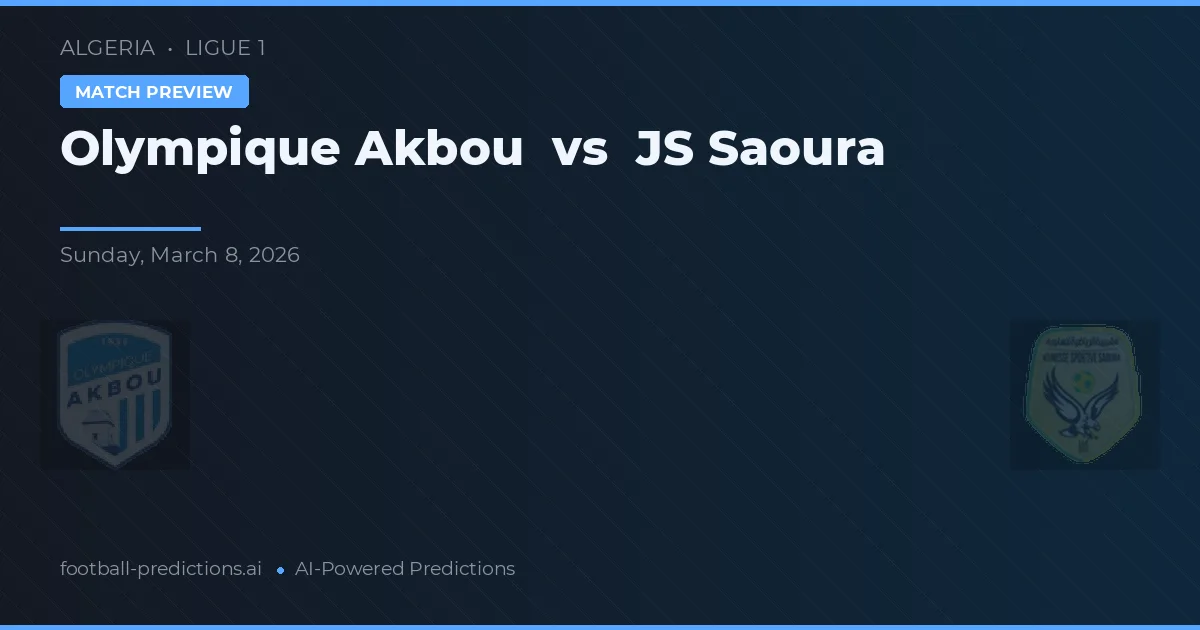 Olympique Akbou vs JS Saoura — předpověď a náhled zápasu